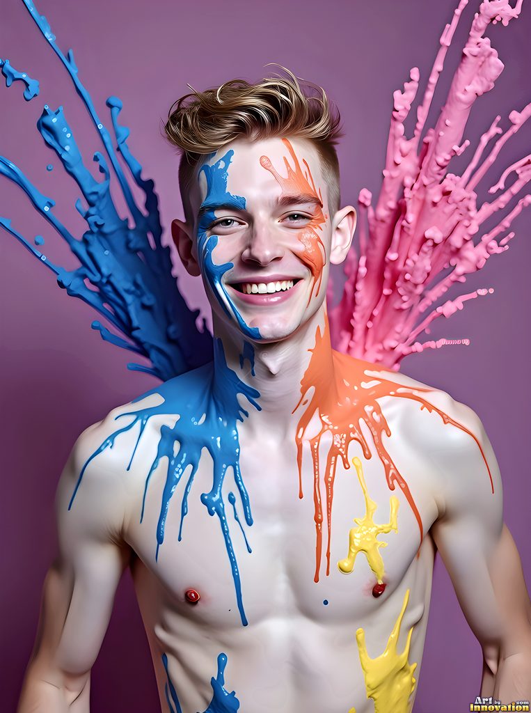 Body Paint Splat Fun - AI Abstract Art