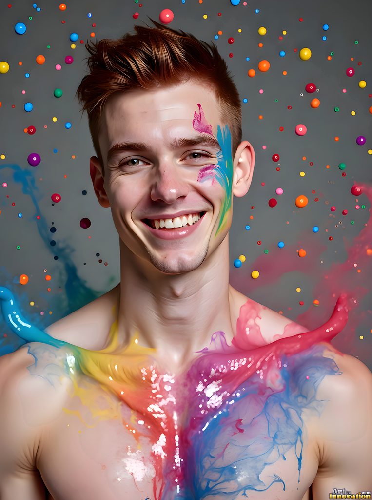Body Paint Splat Fun - AI Abstract Art