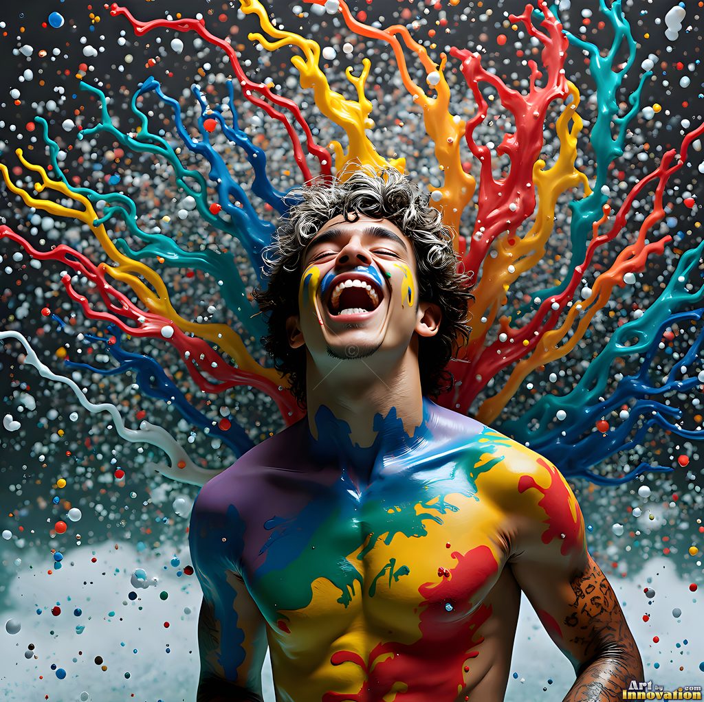 Body Paint Splat Fun - AI Abstract Art