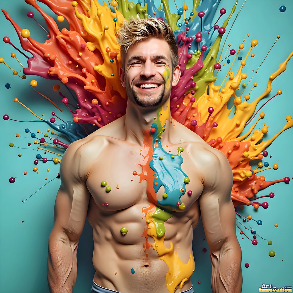 Body Paint Splat Fun - AI Abstract Art
