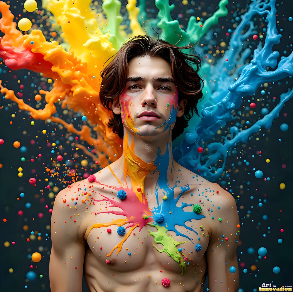 Body Paint Splat Fun - AI Abstract Art