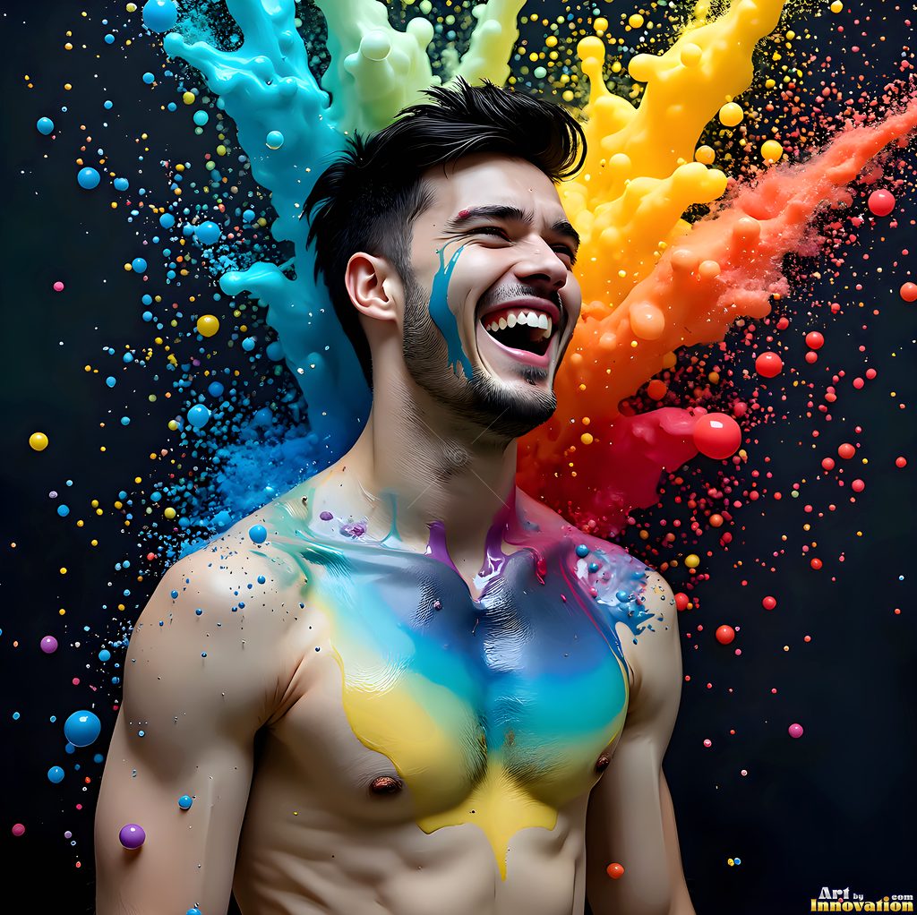 Body Paint Splat Fun - AI Abstract Art