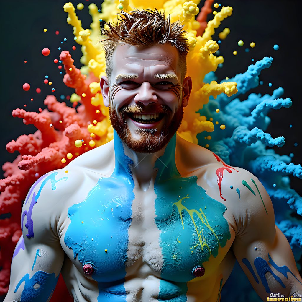 Body Paint Splat Fun - AI Abstract Art