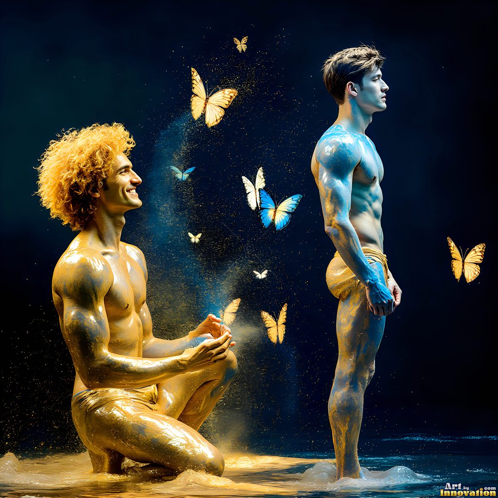 Men Enveloped by Color - AI Abstract Art | Art by Innovation