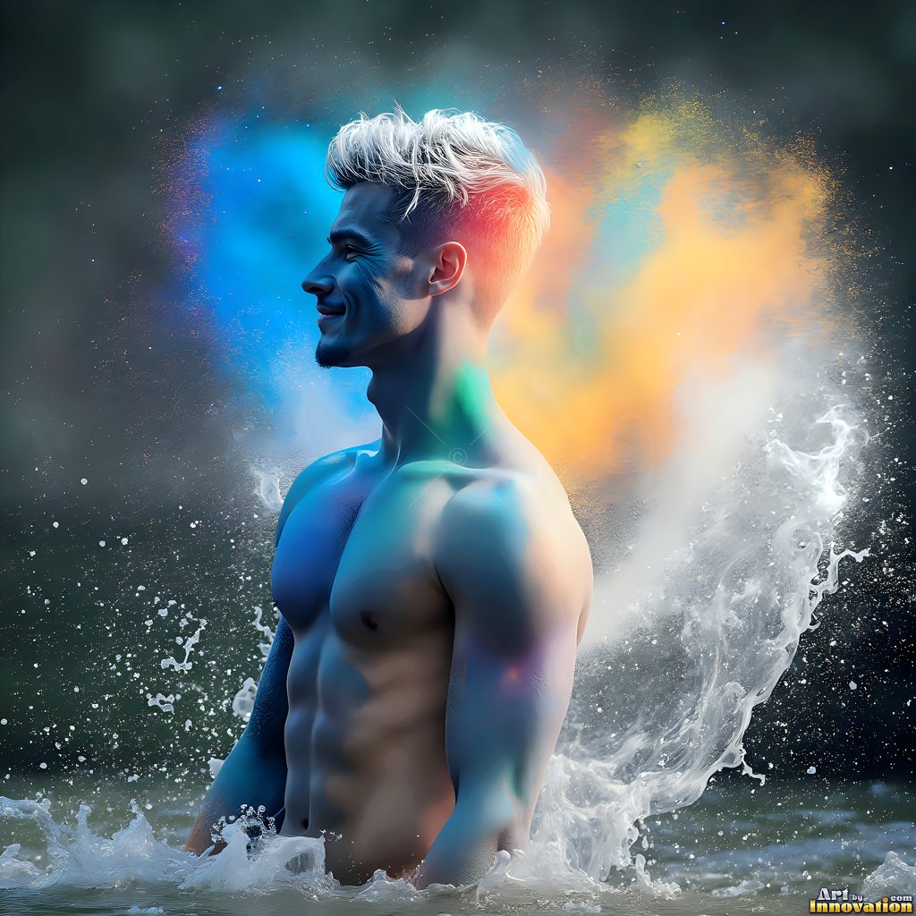 Men Enveloped by Color - AI Abstract Art | Art by Innovation