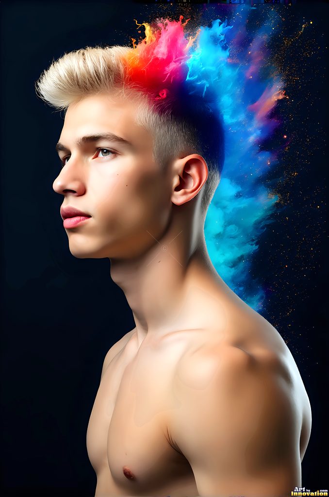 Men Enveloped by Color - AI Abstract Art | Art by Innovation