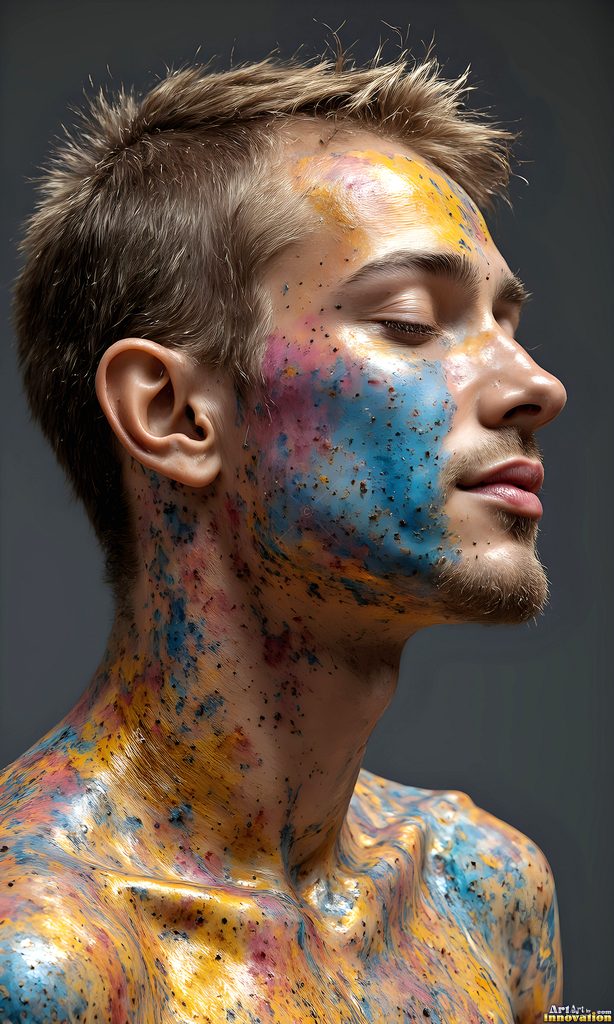 Colorful Happy Male Faces - AI Abstract Art