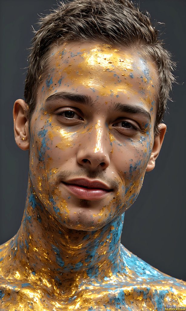 Colorful Happy Male Faces - AI Abstract Art