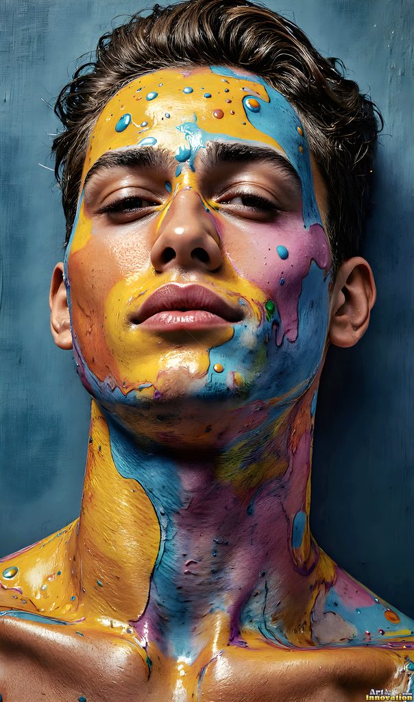 Colorful Happy Male Faces - AI Abstract Art