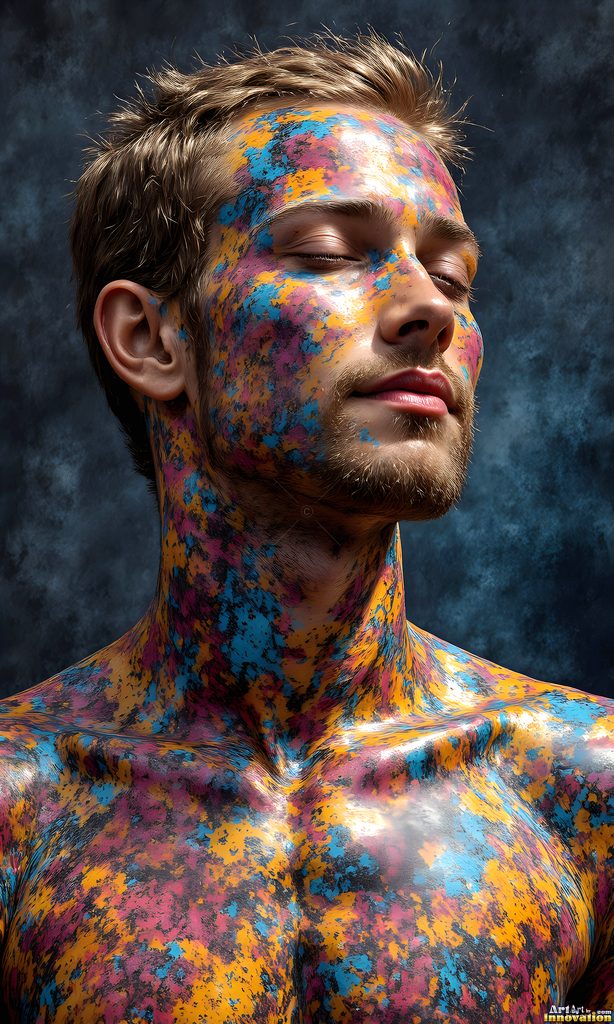 Colorful Happy Male Faces - AI Abstract Art