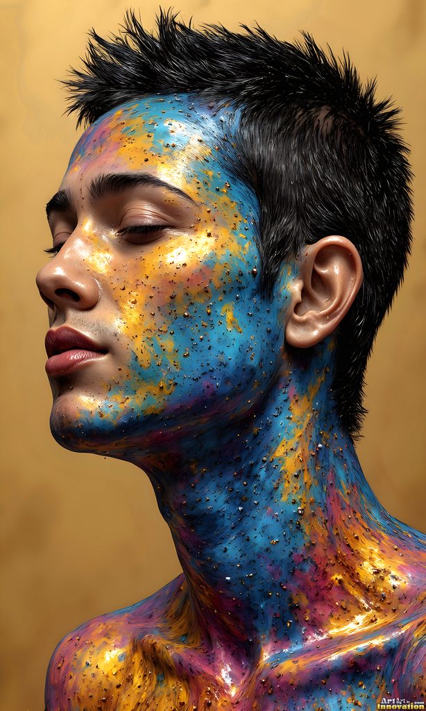 Colorful Happy Male Faces - AI Abstract Art