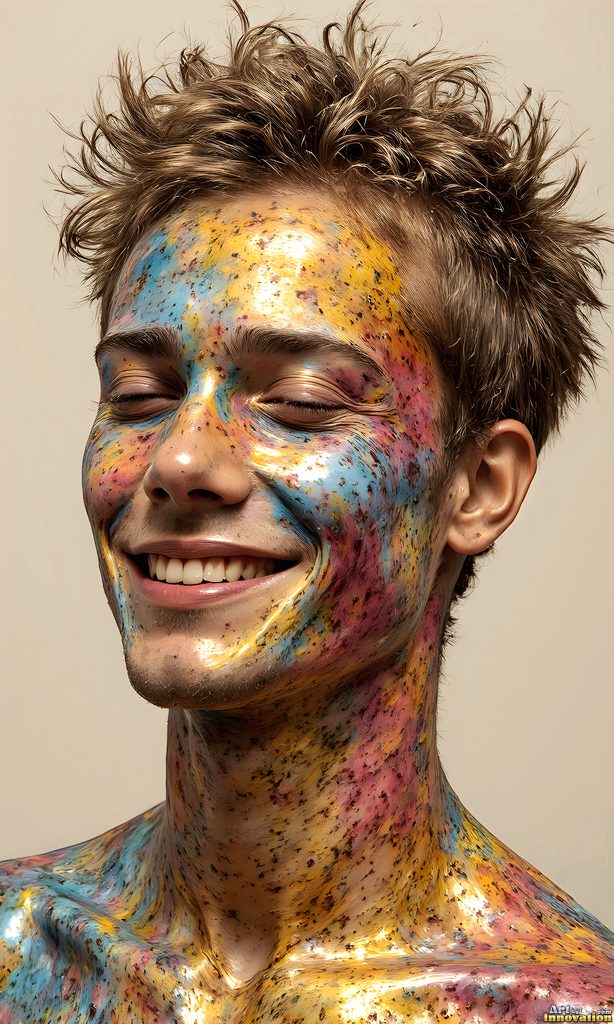 Colorful Happy Male Faces - AI Abstract Art