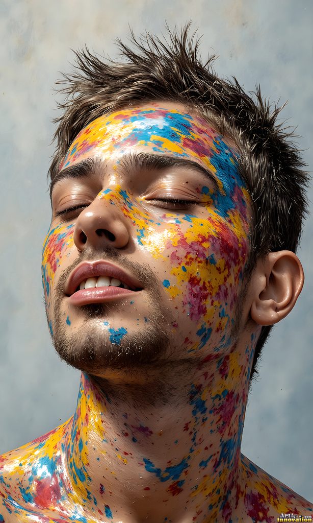 Colorful Happy Male Faces - AI Abstract Art