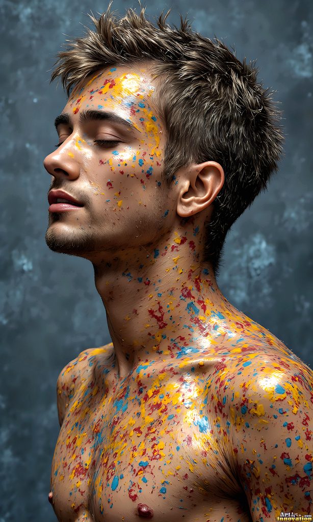 Colorful Happy Male Faces - AI Abstract Art