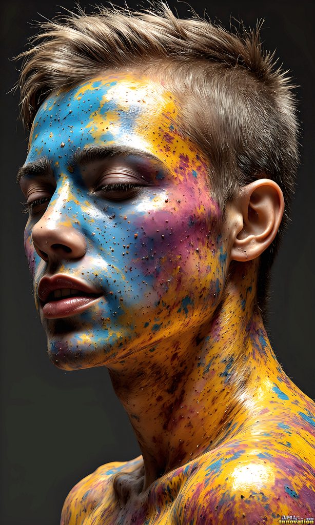 Colorful Happy Male Faces - AI Abstract Art