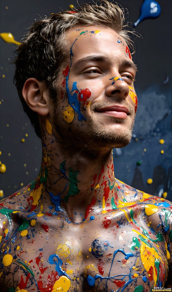 Colorful Happy Male Faces - AI Abstract Art