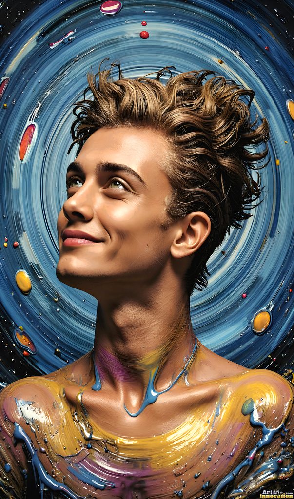 Colorful Happy Male Faces - AI Abstract Art
