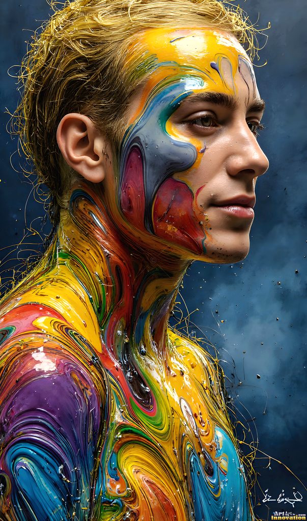 Colorful Happy Male Faces - AI Abstract Art