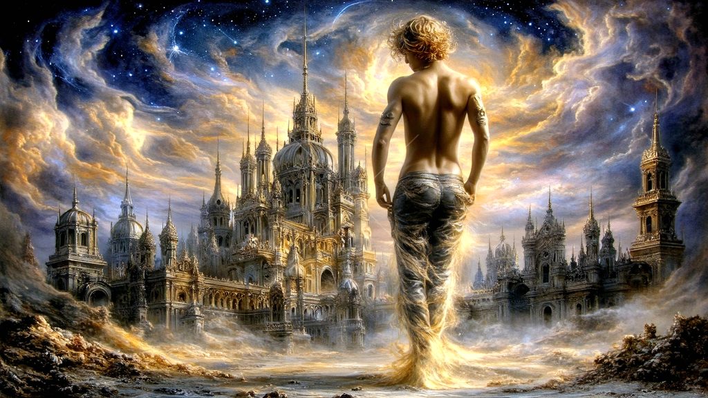 Spirits in the City of Gold - AI Art