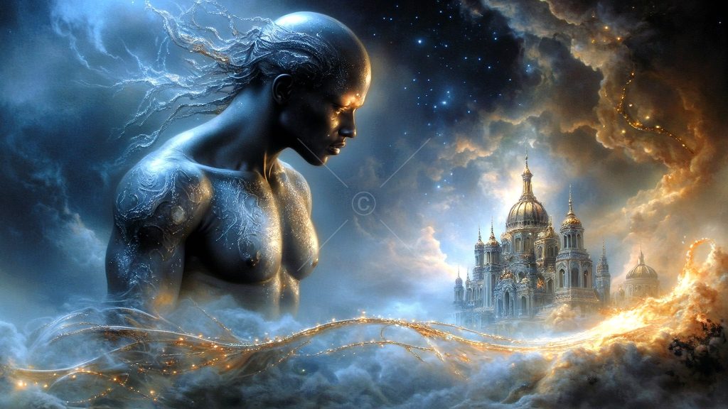 Spirits in the City of Gold - AI Art