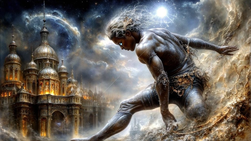 Spirits in the City of Gold - AI Art