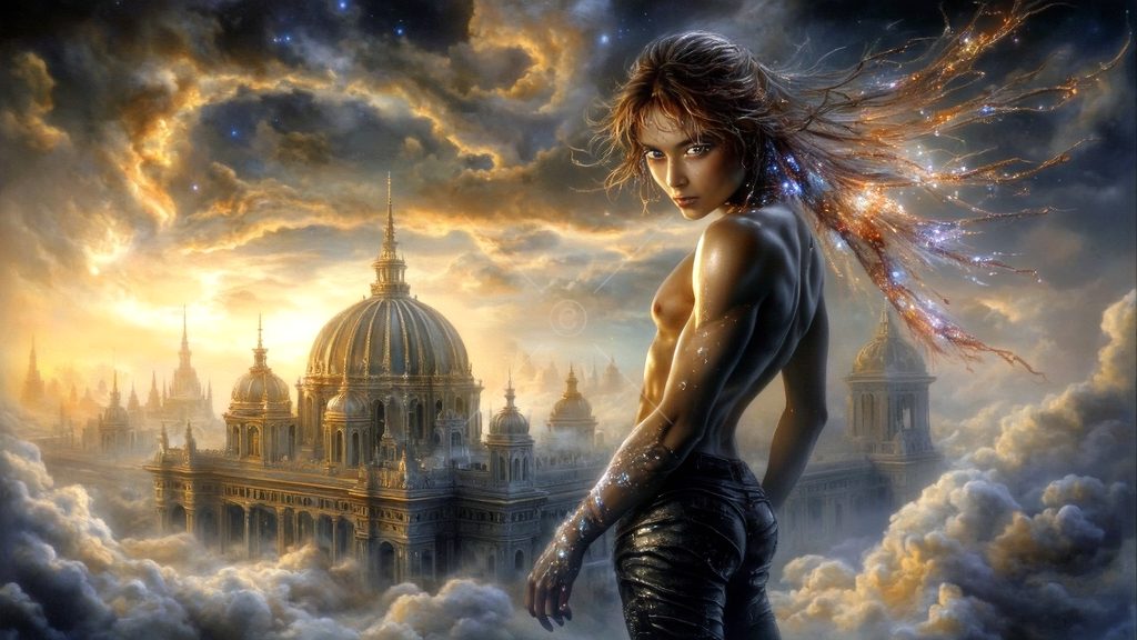 Spirits in the City of Gold - AI Art