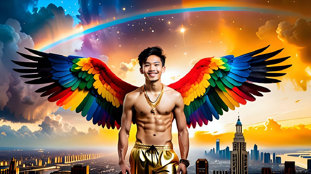 Wings of Pride - AI LGBTQ Fantasy Art