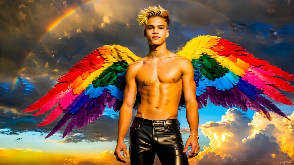 Wings of Pride - AI LGBTQ Fantasy Art