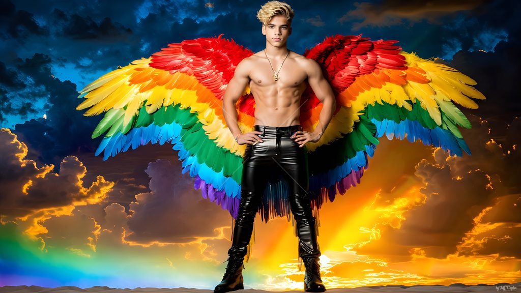 Wings of Pride - AI LGBTQ Fantasy Art